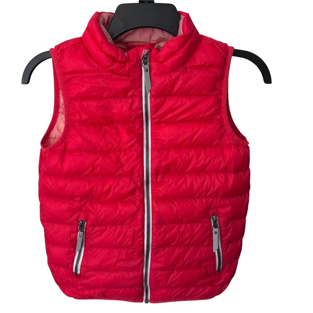 Hanna Andersson Bright Orange Down Puffer Vest Youth Size 140 (10) Pockets